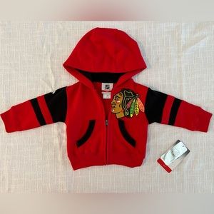 Chicago Blackhawks NHL TODDLER faceoff full zip hoodie | 12 MONTHS *NWT